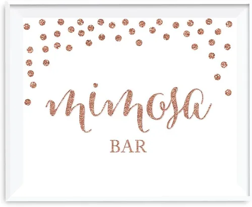 Vista 9 de Andaz Press Letreros de fiesta de boda, purpurina sintética de oro rosa, 8.5 x 11 pulgadas, resalta tu versículo bíblico favorito para el nuevo Sr.