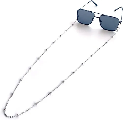Vista 2 de Cadena de gafas para mujer con cuentas retenedor máscara titular de cristal de lectura collar cordón