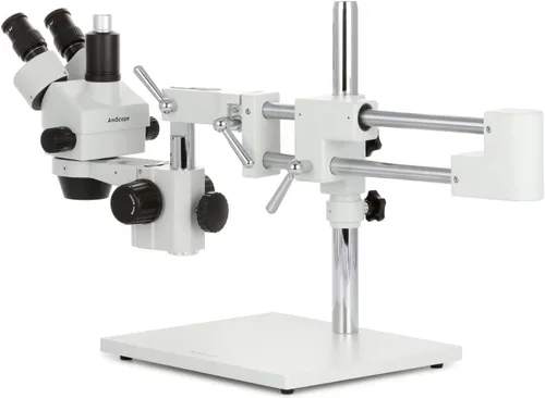 Vista 3 de AmScope SM-4TPX microscopio profesional trinocular estéreo con control de enfoque simultáneo, oculares WH10x, aumento de 3,5-45X, objetivo de zoom