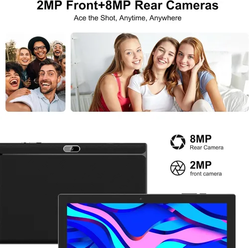 Vista 3 de Tablet Android 15 de 10 pulgadas con lápiz capacitivo de teclado, 8 GB de RAM 2 en 1 Tableta, incluye mouse y funda protectora, batería de 6000 mAh