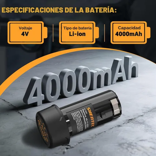Vista 3 de Shentec Paquete de 2 baterías de iones de litio de 4V 4.0Ah compatibles
