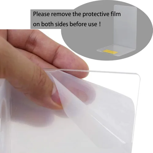 Vista 4 de 8 sujetalibros transparentes de acrílico para estantes, plástico resistente para oficina en casa