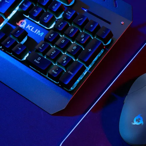 Vista 3 de KLIM Unity - Juego de teclado y mouse inalámbricos de EE UU delgado duradero ergonómico sensación mecánica teclado y mouse inalámbricos
