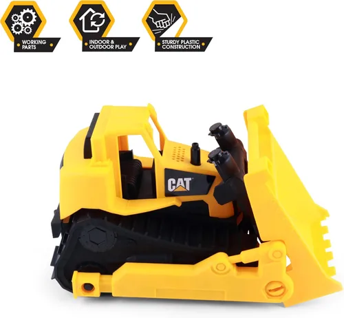 Vista 2 de CAT Juguetes de construcción, Juguete de construcción Bulldozer de 15", Edades 2+, Plástico resistente, No requiere baterías, Serie Tough Rigs
