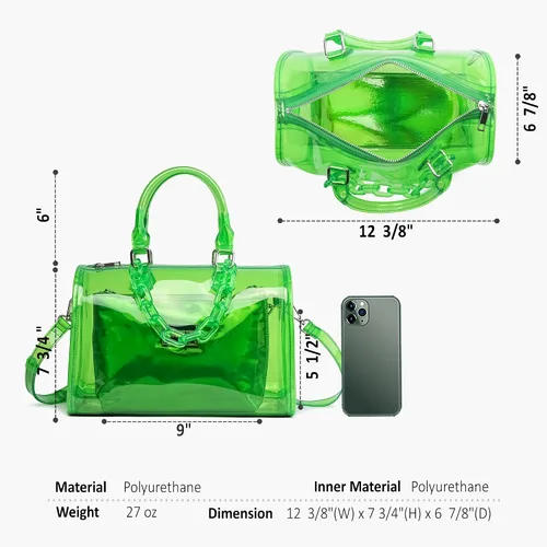 Vista 6 de Like Dreams Bolso holográfico para mujer, bolsa interior desmontable, bolsa cruzada con asa superior iridiscente