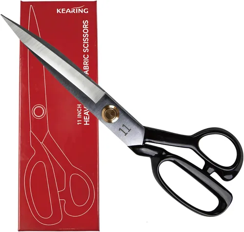 Vista 11 de KEARING Tijeras de 22,8 cm de sastre resistentes para tela, profesionales, aptas para cortar con precisión cuero, denim y telas de múltiples capas