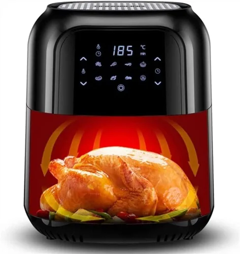 Vista 4 de Freidora de aire para horno, freidora de aire digital multifuncional, freidora de aire saludable sin aceite, cesta antiadherente, deshidratador