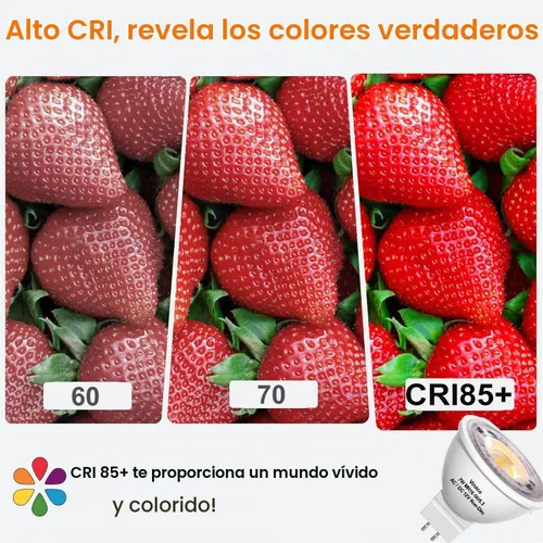 Vista 7 de Vinaco Bombilla LED MR16 38° GU5.3 2700K 7W 12V paquete de 12 no regulables