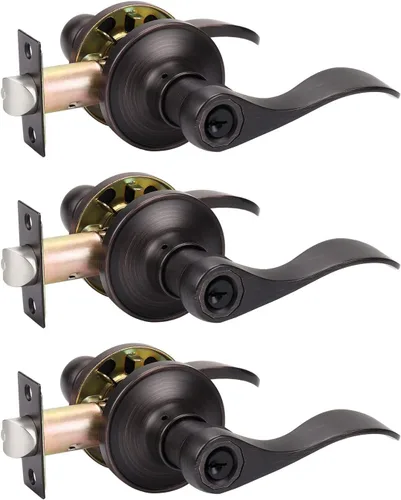 Vista 32 de Manija de puerta con llave y cerradura semejantes. Manija negra mate de puerta en combinación con llave. Manija de puerta estilo vintage negra, Negro