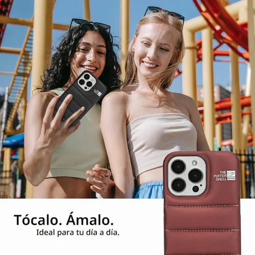 Vista 6 de Funda Puffer para Teléfono, Compatible con iPhone 11, Patrón Lindo Anti-Rayones Material Suave al Tacto de Chaqueta de Plumón Fundas Protectoras 3D