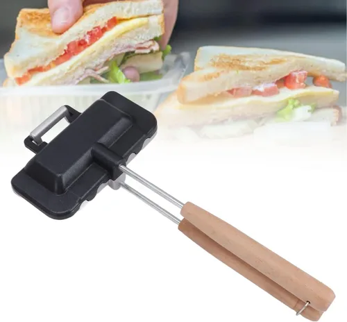 Vista 2 de Sartén para hornear sándwich de doble cara, sartén de doble cara, máquina de quesos a la parrilla, antiadherente, para desayunar