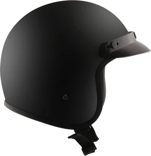 Vista 4 de Detour Helmets D.O.T. - Casco ligero 3/4 negro plano para motociclistas con visera extraíble