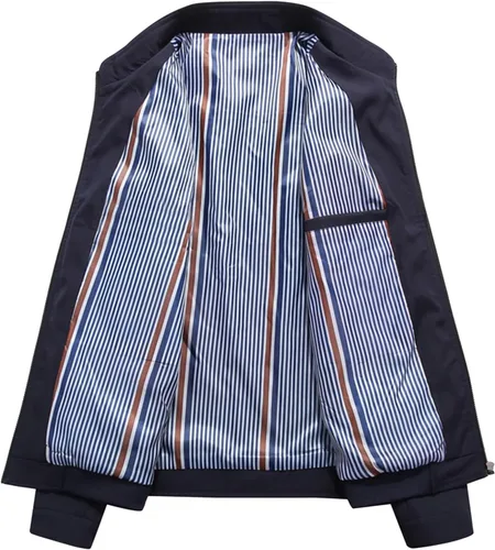 Vista 3 de HaoMay Chaquetas ligeras con cremallera completa para hombre