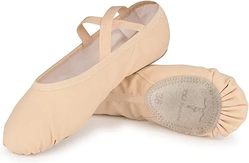 Vista 2 de Zapatos de ballet para mujeres y niñas, zapatos de ballet para mujer, zapatos de baile de lona, zapatos tipo ballet zapatos de yoga.