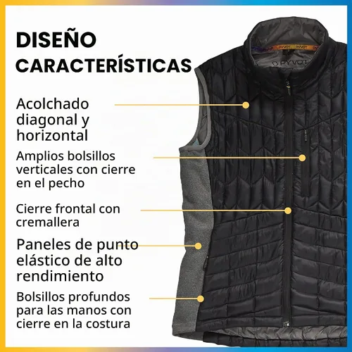 Vista 3 de PYVOT Men's Journey Weighted Vest, Fitness Apparel for Walking & Workouts Negro