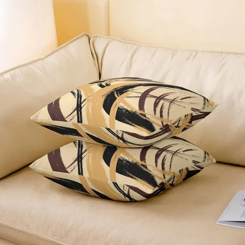 Vista 197 de Juego de 2 fundas de almohada abstractas de 16 x 16 pulgadas para niños, niñas, adolescentes, decoración de dormitorio, moderna a rayas, decoración