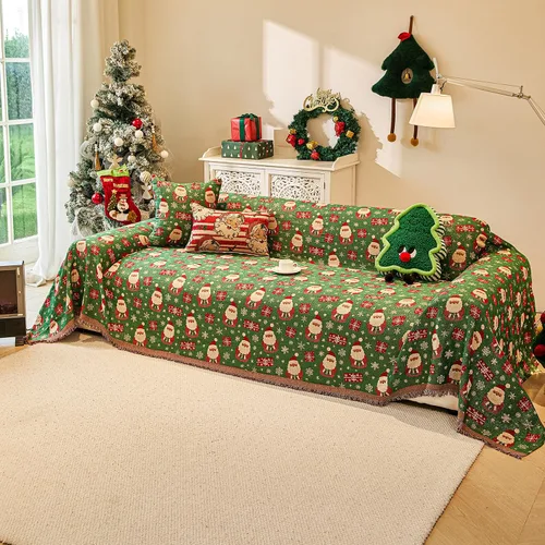 Vista 18 de DREAMINGO Funda de sofá de Navidad roja decorativa para sofá de vacaciones 2# Ciervo rojo de Navidad
