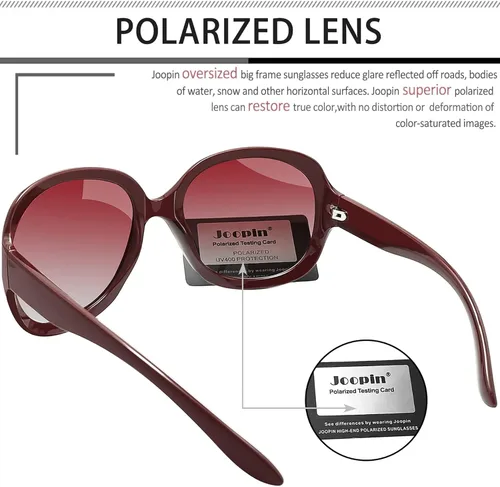 Vista 144 de Joopin Lentes de sol de gran tamaño para mujer, polarizados, grandes, para conducción, protección UV, grandes sombras