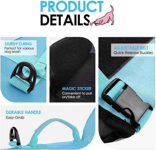 Vista 3 de AOFITEE Chaleco salvavidas para perros, chaleco salvavidas para perros pequeños, chaleco de seguridad reflectante con flotabilidad superior y asa