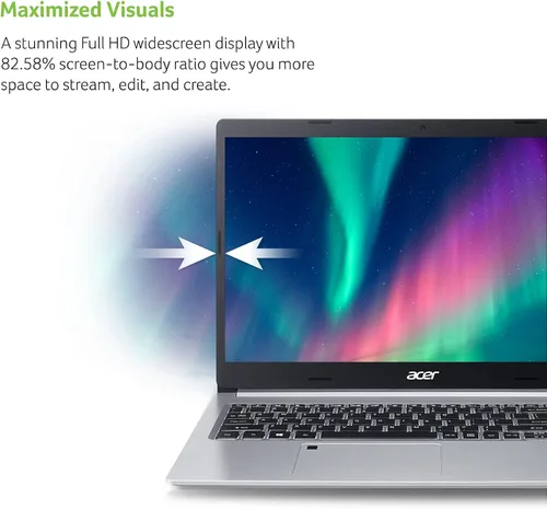 Vista 4 de Portátil Acer Aspire 5 Slim A515-46-R14K, pantalla IPS Full HD de 15.6 pulgadas, procesador portátil de doble núcleo AMD Ryzen 3 3350U, memoria DDR4