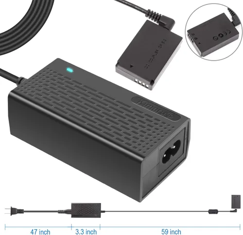 Vista 4 de Kimaru Batería ficticia LP-E12 ACK-E12 Adaptador de corriente de CA DR-E12 Kit de acoplador de CC para cámaras Canon EOS M50 Mark II, M50, M200
