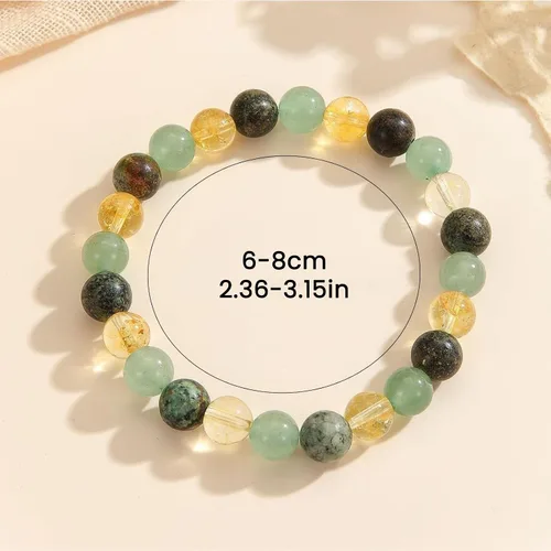 Vista 95 de Crystal Vibe Pulseras de cuentas de 0.315 in para mujeres y hombres, pulseras de cristal con piedras preciosas naturales, tamaño elástico ajustable