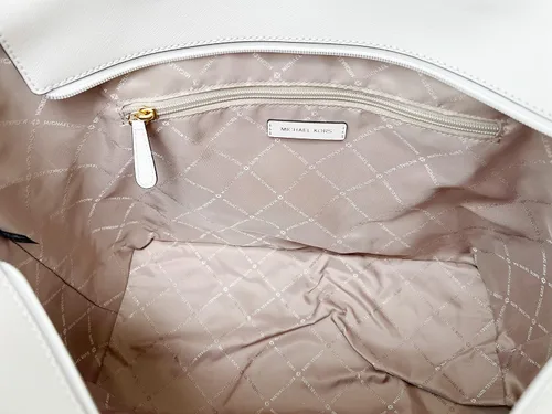 Vista 7 de Michael Kors Gilly Jet Set - Bolso grande con cremallera y cordón, Crema Claro Mk, Cordón