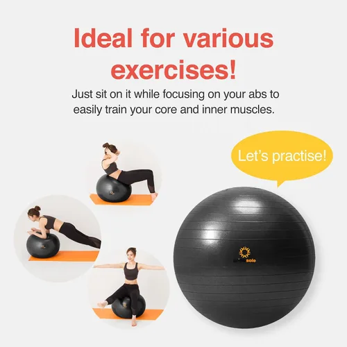 Vista 5 de Primasole Pelota de ejercicio para equilibrio, estabilidad, fitness, entrenamiento, yoga, pilates en casa, oficina y gimnasio, pelota de parto