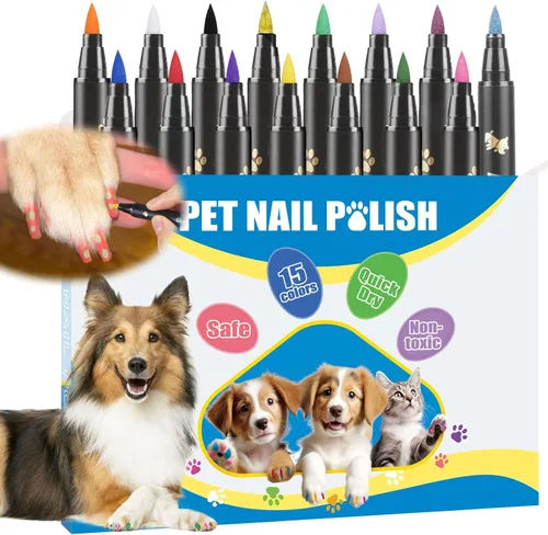 Vista 8 de 7 colores de esmalte de uñas de perro de secado rápido, esmalte de uñas seguro para mascotas, fácil de aplicar, no tóxico, uñas para perros