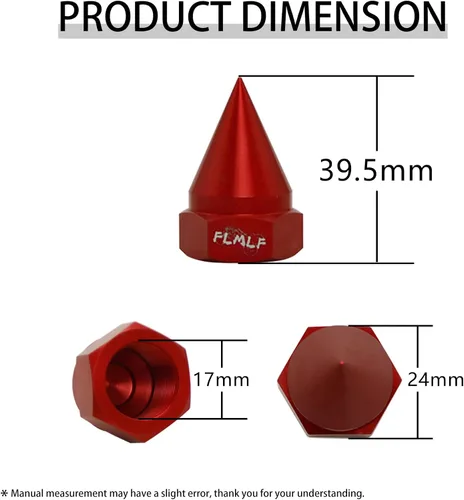 Vista 2 de FLMLF Tuerca de tornillo fija de cono de metal CNC (4 unids/juego) para 1/5 HPI Rovan Baja 5B SS 5T 5SC piezas (rojo)