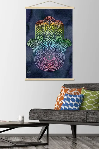 Vista 2 de Trends International Brigid Ashwood - Rainbow Hamsa Wall Poster with Magnetic Frame