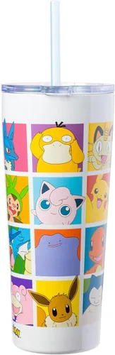 Vista 7 de Silver Buffalo Pokemon Pikachu, Snorlax, Charmander, Squirtle, Bulbasaur, Eevee, Gengar, Togepi, Magikarp, Psyduck, Jigglypuff, Meowth, Mew Vaso