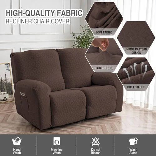 Vista 66 de Gennia Funda Impermeable para Silla Reclinable, Fundas Elásticas para Sofá Reclinable con Bolsillos, Fundas Lavables para Silla Reclinable Lazy Boy