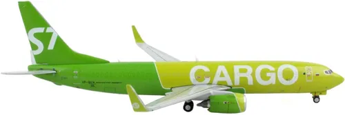 Vista 2 de GeminiJets Boeing 737-800BCF Avión comercial S7 Airlines Cargo Verde 1/400 Modelo de Avión Fundido a Presión