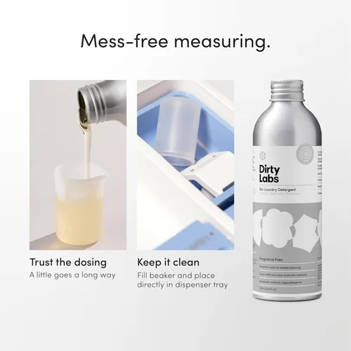 Vista 7 de Dirty Labs Sin olor Detergente bio-líquido para ropa 32 cargas (8.6 onzas líquidas) Hiperconcentrado Alta eficiencia y lavado a máquina