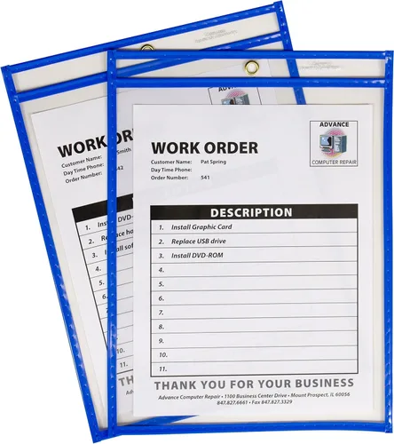 Vista 9 de C-Line sobres estuches para boletos de compra con cosido de neón, 9 x 12 pulgadas, Azul
