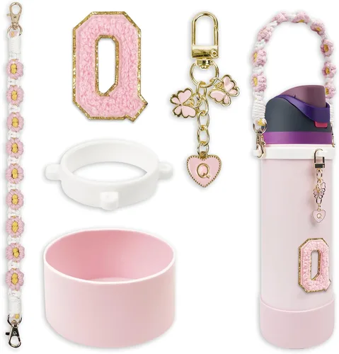 Vista 80 de SITKOL Juego de Monogramas Bonitos de Silicona Compatible con Botella de Agua Owala 24 oz, 32 oz, 40 oz - Accesorios Perfectos con la Letra Owala