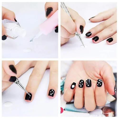 Vista 5 de Juego de pinceles para arte de uñas, bolígrafo de diseño de uñas, herramientas de pintura, pincel para el hogar, manicura y salón de uñas