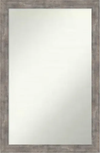 Vista 78 de Amanti Art Silver Bathroom Mirror for Over Sink, 26x45 Custom Made Marred Pewter Rectangle Vanity Mirror, Oversize Casual Wood Frame, Hangs Estaño