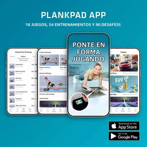 Vista 4 de Plankpad PRO Ponte en forma jugando juegos y haciendo entrenamientos; tabla de plank y tabla de equilibrio con aplicación gratuita para iOS/Android