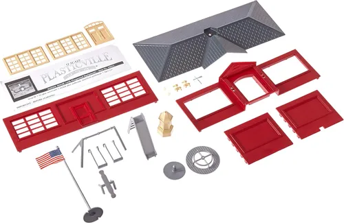 Vista 3 de Bachmann Trenes - PLASTICVILLE U.S.A. EDIFICIOS – KITS CLÁSICOS - CASA ESCOLAR w/Equipamiento de juegos - Escala O