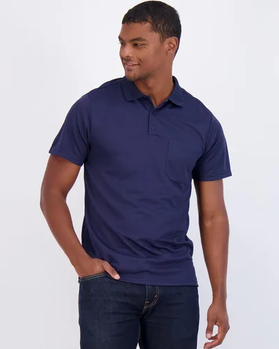 Vista 2 de Paquete de 3 Polo de manga corta para hombre, ajuste clásico, de secado rápido, cuello con bolsillo