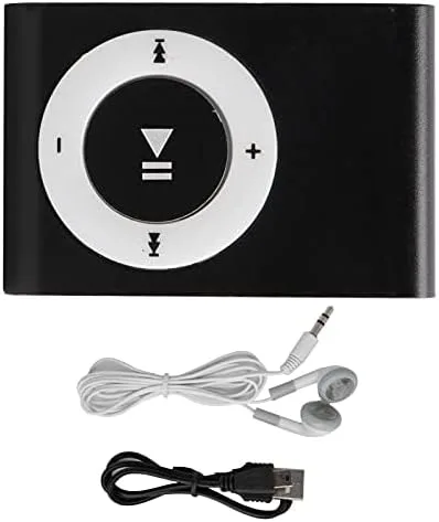 Vista 4 de Mxzzand Reproductor de música portátil MP3 Mini MP3 Reproductor de clip trasero duradero con tarjeta de memoria y cable (negro)