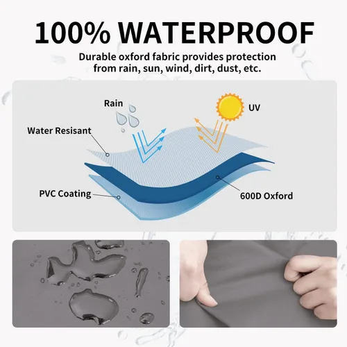 Vista 3 de Easy-Going Funda para silla de exterior, impermeable, resistente al viento, funda para silla de patio, funda para muebles de exterior