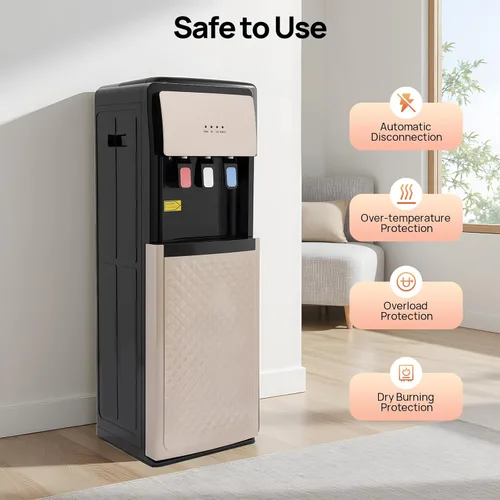 Vista 4 de Bacocoo Dispensador de agua de carga inferior, dispensador de agua caliente y fría y a temperatura ambiente, 3 ajustes de temperatura, diseño