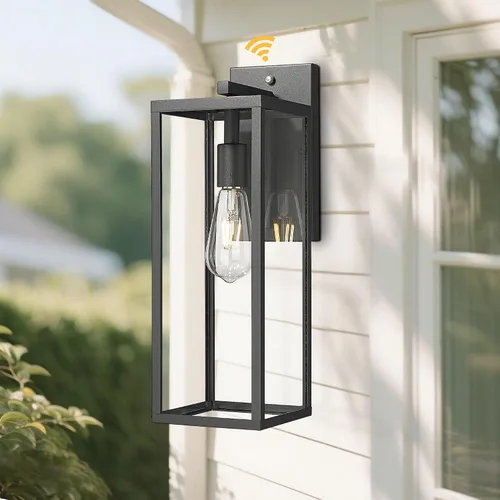 Vista 9 de Bestshared Linterna de pared grande de 18 pulgadas con sensor de atardecer a amanecer, color negro