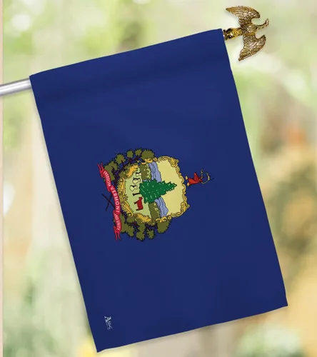 Vista 10 de Americana Home & Garden HS140546-BO-02 Vermont Americana States Juego de banderas verticales decorativas para la casa, 28.0 x 40.0 in con mástil