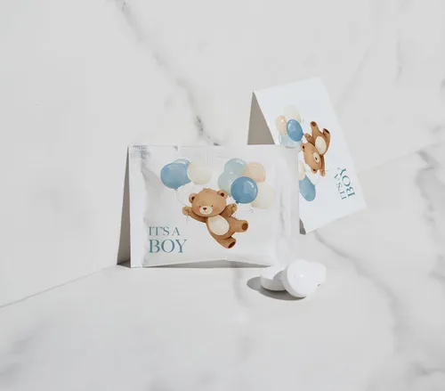 Vista 2 de SIMPLY Menta "It's a Boy!", mentas de menta envueltas individualmente, 50 paquetes a granel (2 por paquete), revelación de género, baby shower