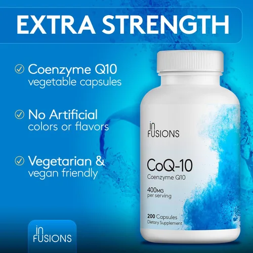 Vista 6 de Infusiones Pure Extra Strength CoQ10 400 mg 200 cápsulas de alta absorción sin gluten sin OMG