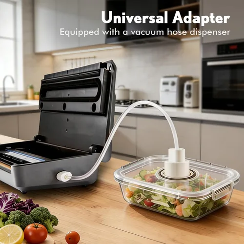 Vista 6 de Sellador al vacío para alimentos 90Kpa Potente máquina de sellado al vacío 7 en 1 modos con bolsa de almacenamiento de frescura Potente